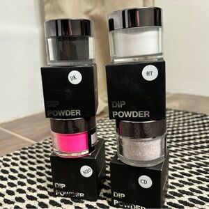 Nail Boo—Dip Powder Set - Black, White, Pink, White/pink glitter